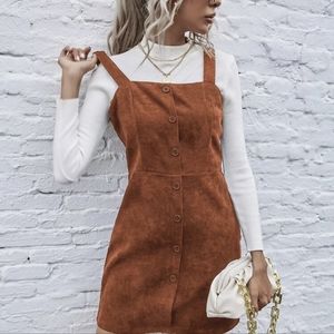 Single breasted front cord cami dress